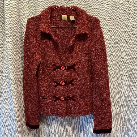 Anthropologie HWR Marled Sweater Jacket in Hard to Find Mulberry Color - Medium - Picture 2 of 10